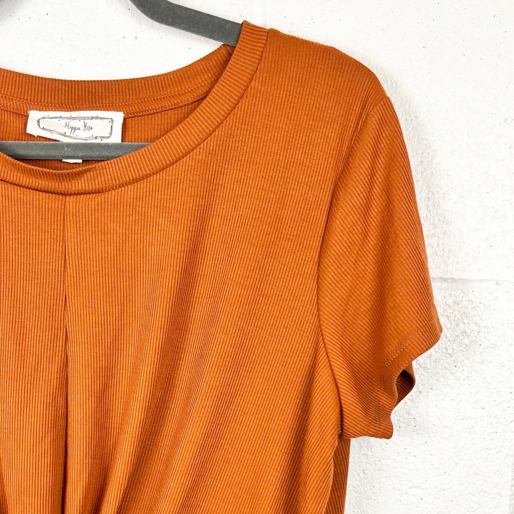Hippie Rose Knot Front Ribbed Tee - Picture 2 of 8